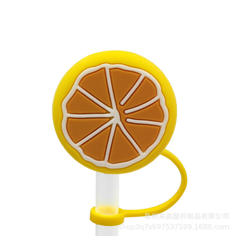 Al por mayor 10pcs PVC lindas cubiertas de paja de frutas (pajitas no incluidas)